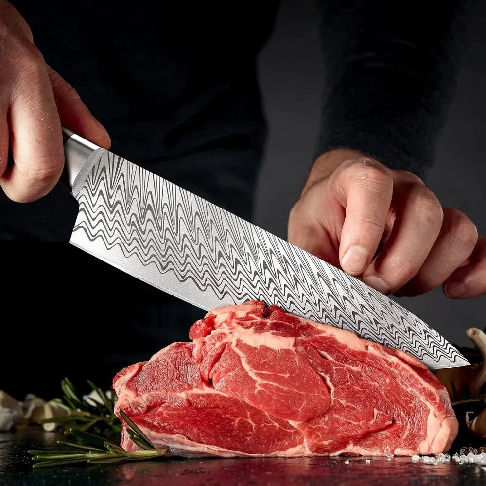 Chef Knife, Japanese Pro 8 Inch Kitchen Knife, High Carbon Stainless Steel with